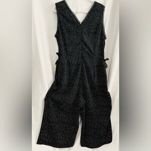 Carolina Belle Montreal Jumpsuit Romper Wide Leg Cropped Black & White Sz 1X EUC